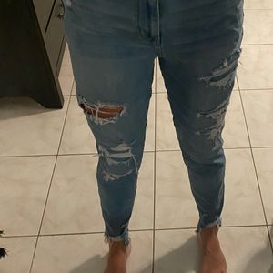 American eagle distressed high rise jeggings